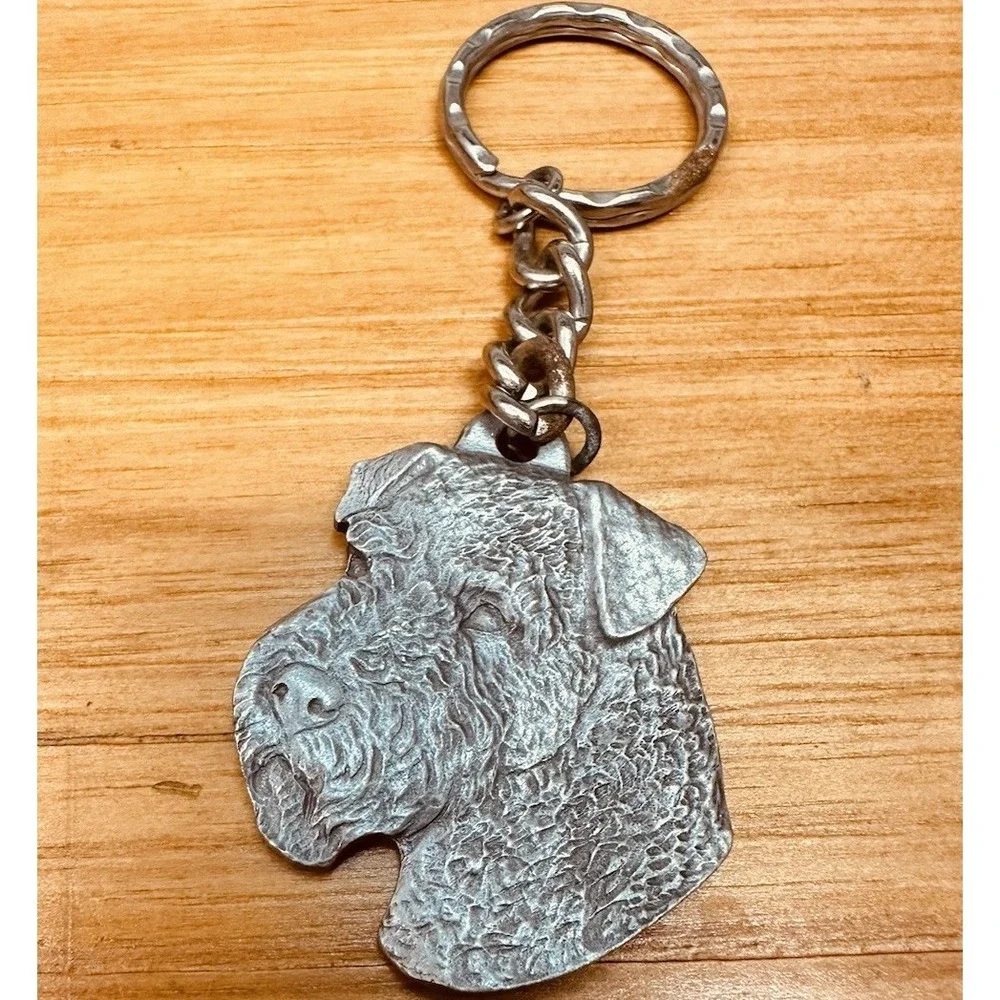 Vintage I Love My Welsh Terrier‎ Dog Keychain Rawcliffe Pewter 1982